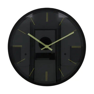 Wandklok aluminium zwart