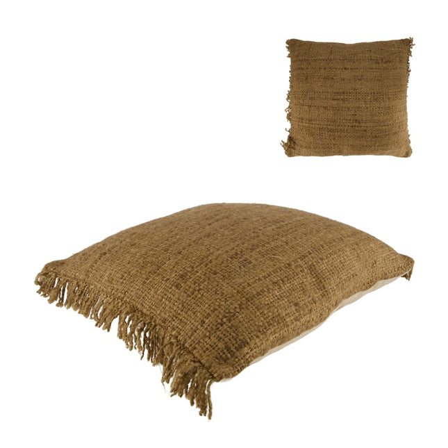 Sierkussen Fringe bruin