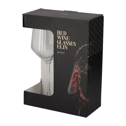 Rode wijnglazen set van 2