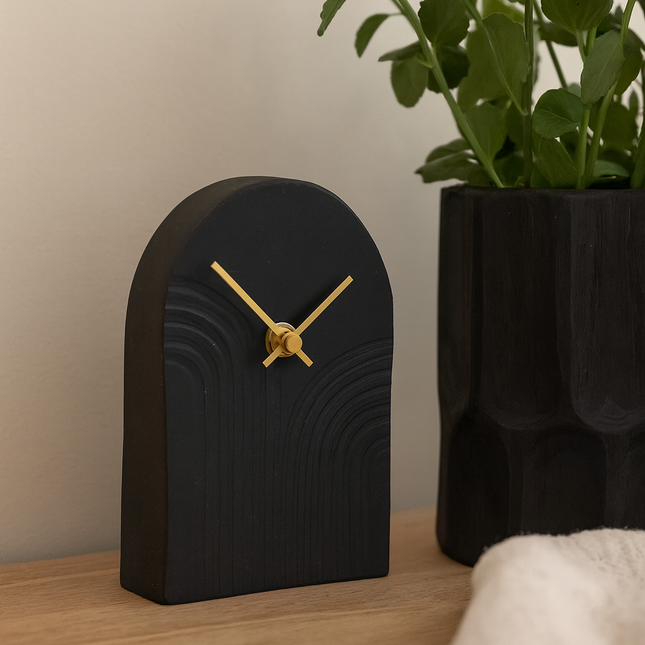 Tafelklok Arco zwart groot