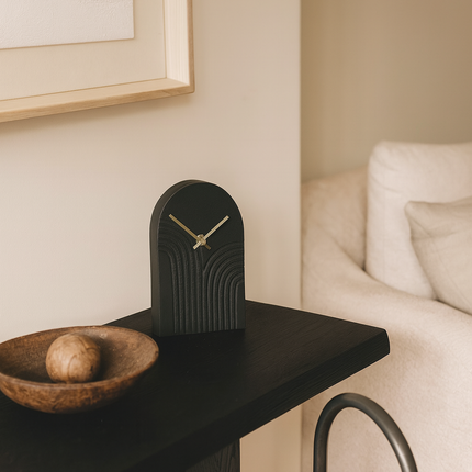 Tafelklok Arco zwart klein