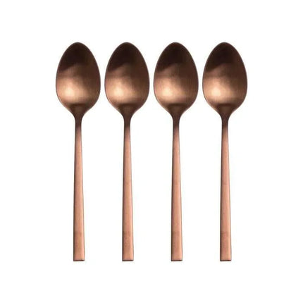 Dessertlepeltjes koper - set 4 stuks