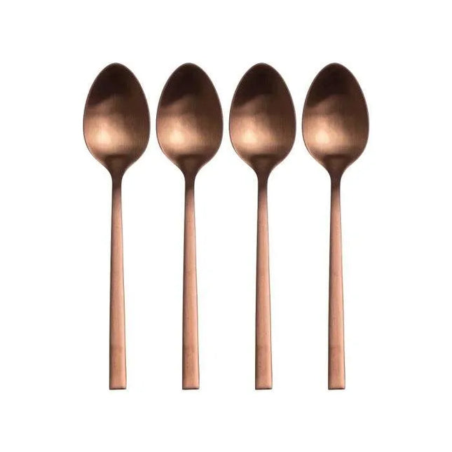 Dessertlepeltjes koper - set 4 stuks