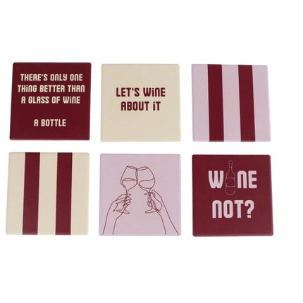 Onderzetters Wijn set van 6