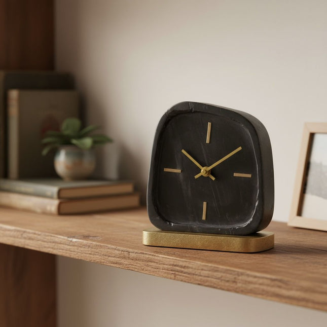 Klok op voet marmer - groot