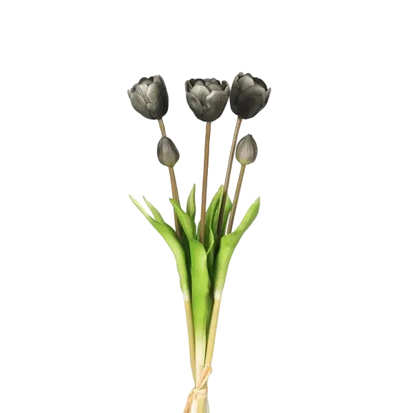 Kunsttulpen zwart - bundel van 5