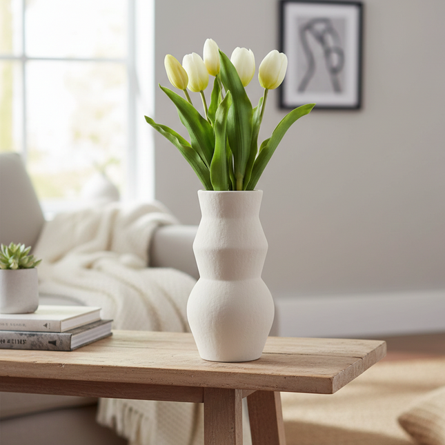 Kunsttulpen - real touch wit set van 5