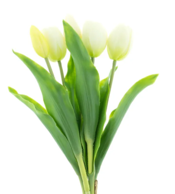 Kunsttulpen - real touch wit set van 5