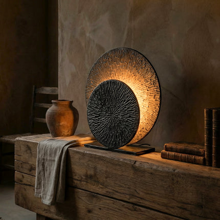 Tafellamp Schijf metaal zwart small