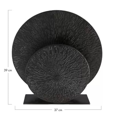 Tafellamp Schijf metaal zwart groot