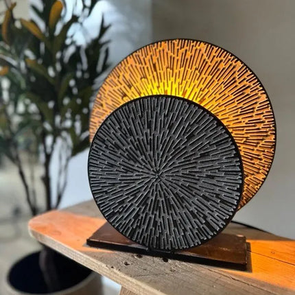 Tafellamp Schijf metaal zwart small