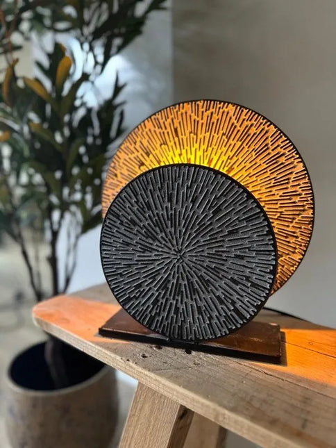 Tafellamp Schijf metaal zwart small