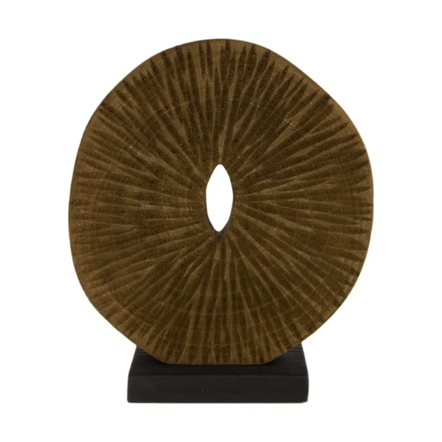 Houten ornament Loop bruin klein