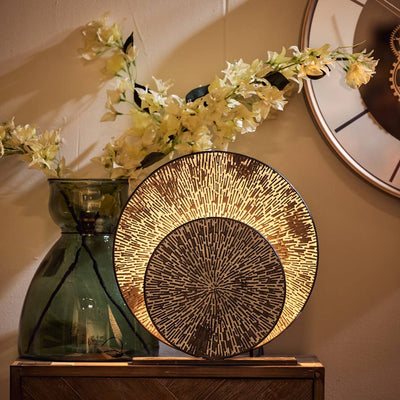 Tafellamp Schijf metaal goud small